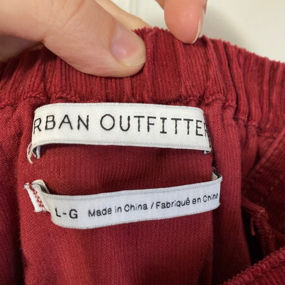 Urban Outfitters button down corduroy midi dress wine red size L - Picture 8 of 9